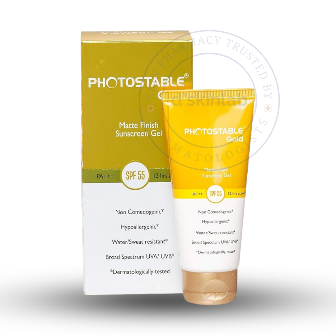 Photostable Gold Matte Finish Sunscreen Gel | PA+++ SPF 55 | 50 gm