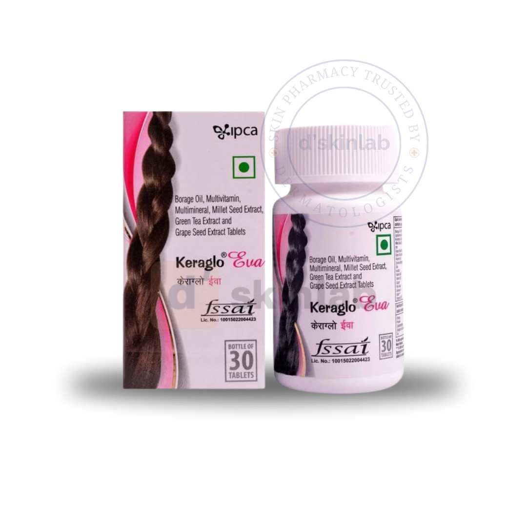 Keraglo Eva Tablet for Adult Women | Hair Fall Treatment Gluten Free | 30 TAB