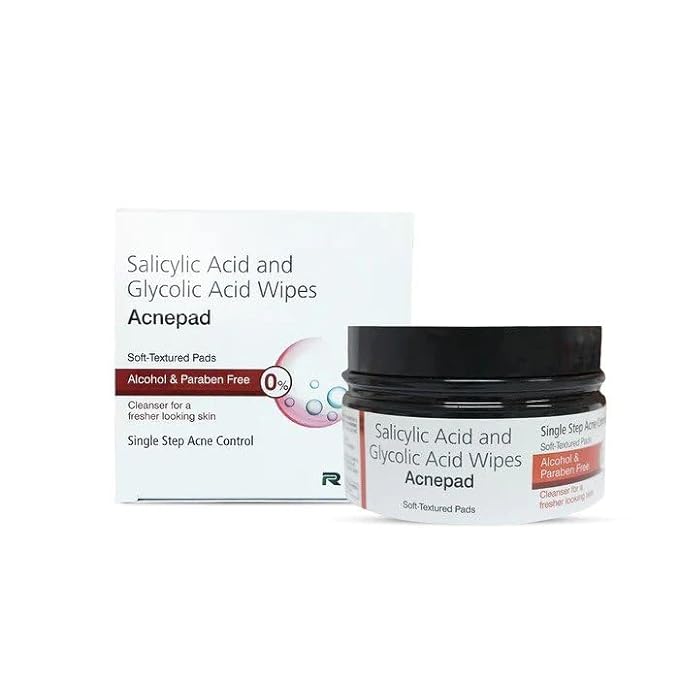 Regaliz Acnepad | Salicylic Acid & Glycolic Acid Wipes | Pack of 50 Pads