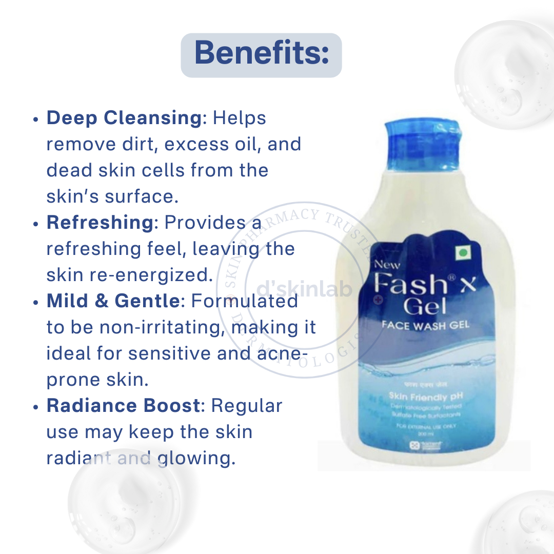 Fash X Gel |Acne Products I Removes Dirt & Excessive Oil Face Wash | 200 ml