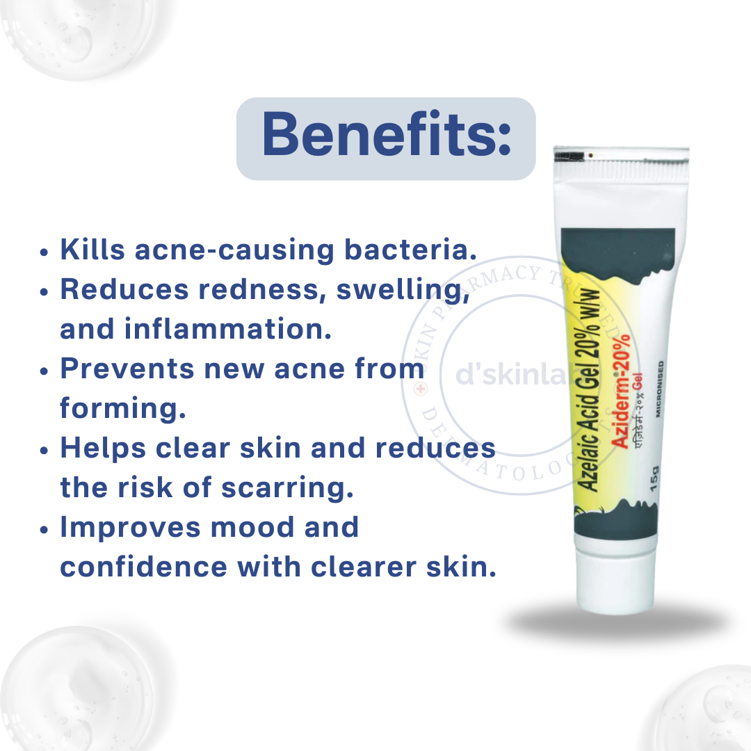 Aziderm 20% Gel | Anti acne gel | 15 gm