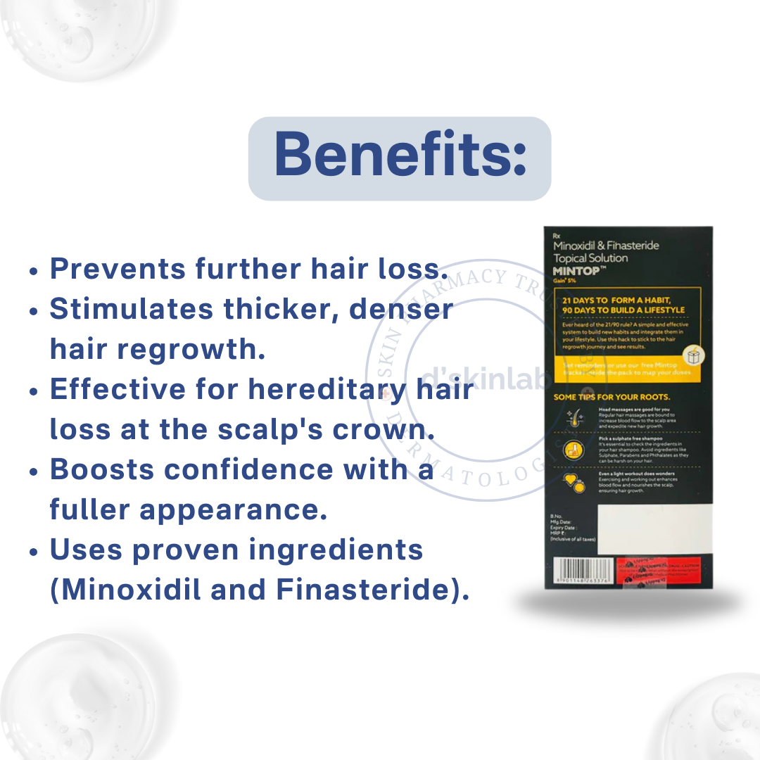 Mintop Gain 5 + | Hair Regrowth Formula | 60 gm