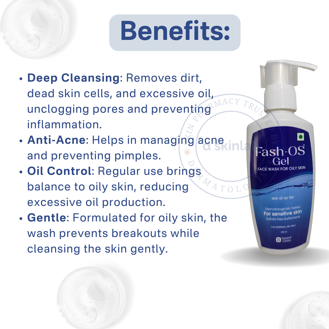 Fash-OS Face Wash Gel | For Oily Skin | Skin Glow I Brightening I 100 ml