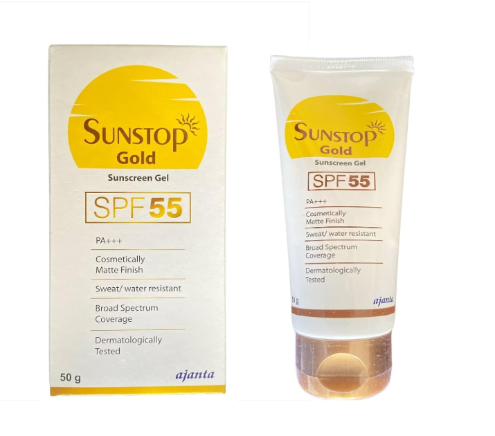 Sunstop Gold Sunscreen Gel SPF 55 PA+++ | 50gm