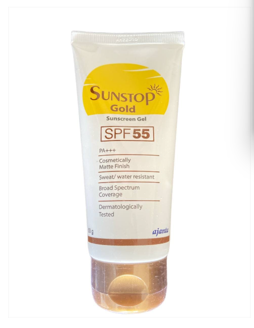 Sunstop Gold Sunscreen Gel SPF 55 PA+++ | 50gm