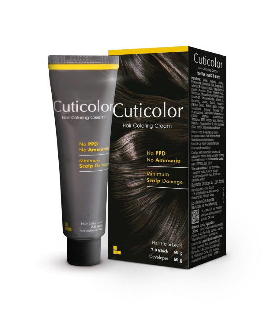 Cuticolor Black Hair Coloring Cream | 60gm