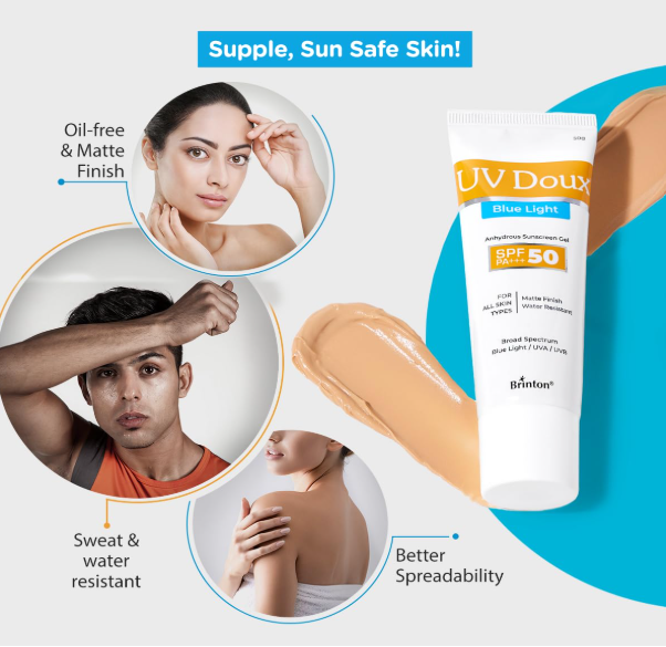 UV Doux Blue Light Sunscreen Gel SPF 50 PA+++ | 50gm