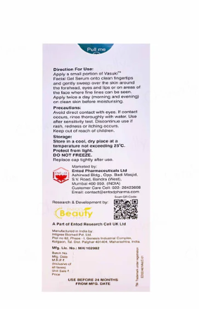 Vasuki Facial Gel Serum | 30gm