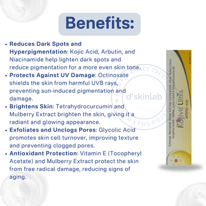 Kojivit Ultra Gel | For Dark Spots & Hyperpigmentation | 30 gm